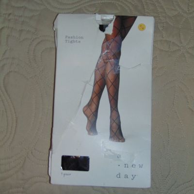 WOMEN'S A NEW DAY FASHION TIGHTS - BLACK DIAMOND  - SIZE S/M - FREE SHIPPING